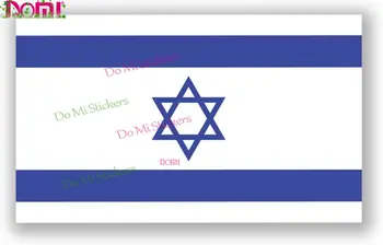наклейка с флагом Израиля | Официальный флаг Израиля Наклейки Лобовое стекло Бампер Ноутбук Шлем Багажник Премиум Качество Виниловая Наклейка